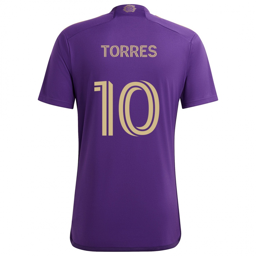 Criança Camisola Facundo Torres #10 Roxo Amarelo Principal 2024/25 Camisa