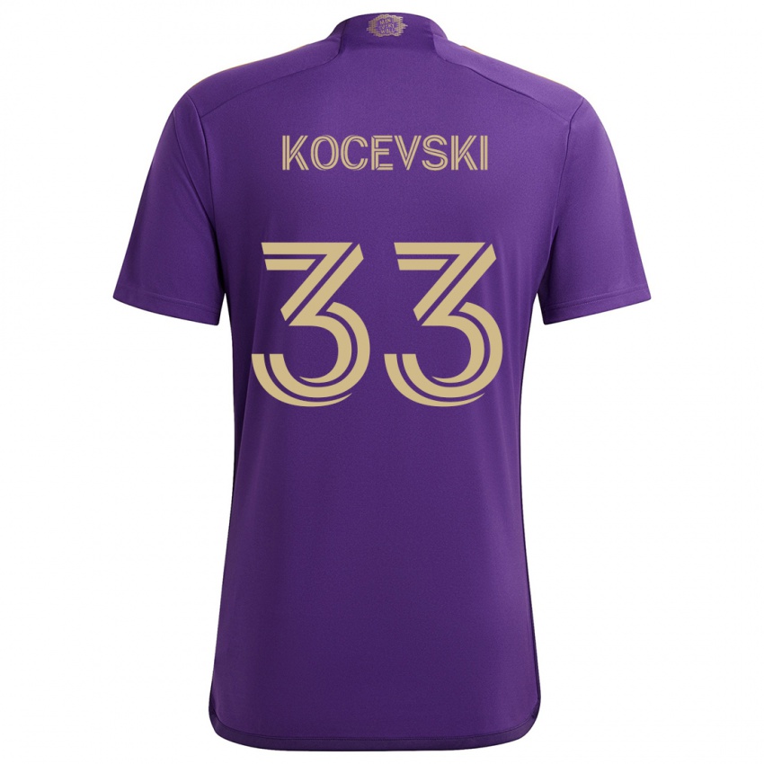 Criança Camisola Jeorgio Kocevski #33 Roxo Amarelo Principal 2024/25 Camisa