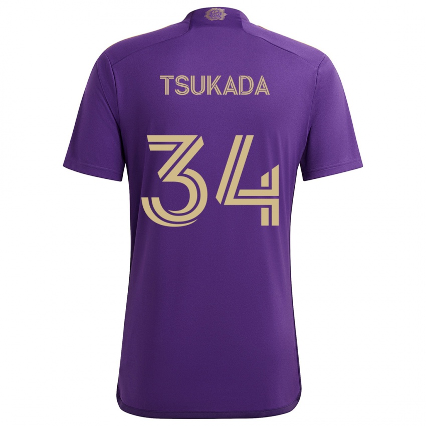 Criança Camisola Yutaro Tsukada #34 Roxo Amarelo Principal 2024/25 Camisa