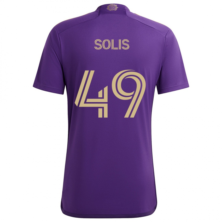 Criança Camisola Jhon Solís #49 Roxo Amarelo Principal 2024/25 Camisa