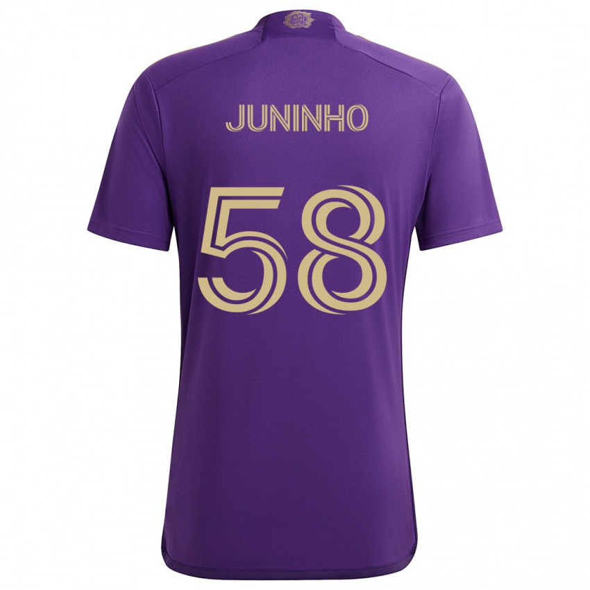 Criança Camisola Juninho #58 Roxo Amarelo Principal 2024/25 Camisa