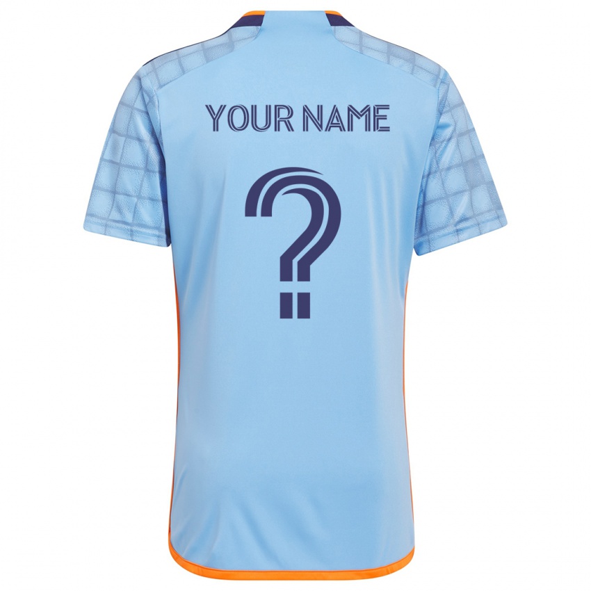 Criança Camisola Seu Nome #0 Azul Laranja Principal 2024/25 Camisa