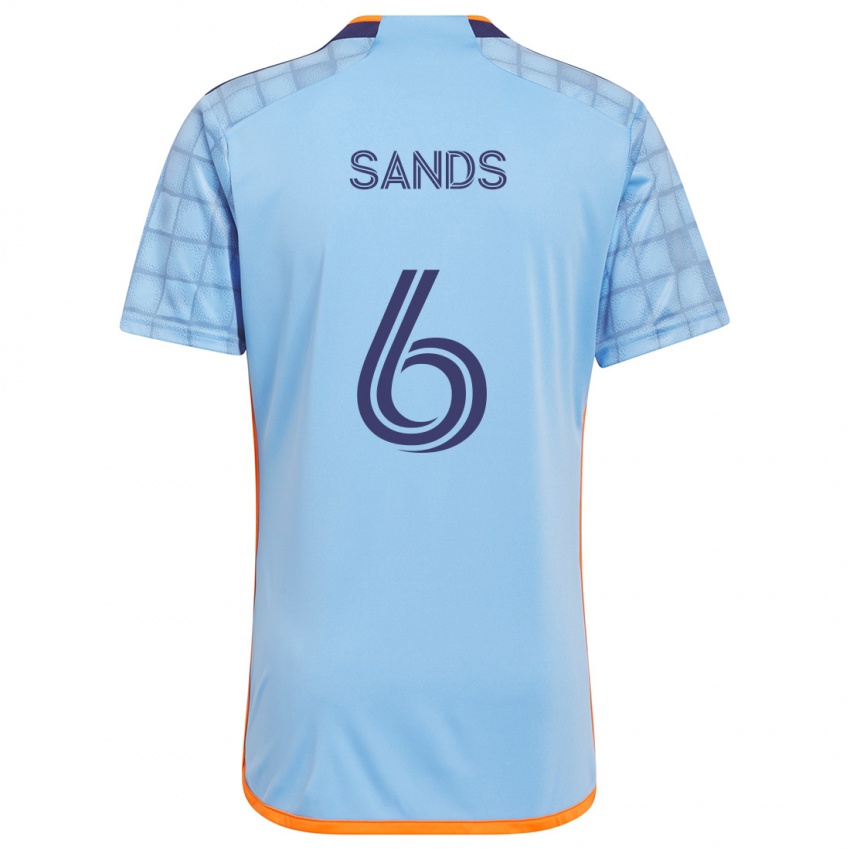 Criança Camisola James Sands #6 Azul Laranja Principal 2024/25 Camisa