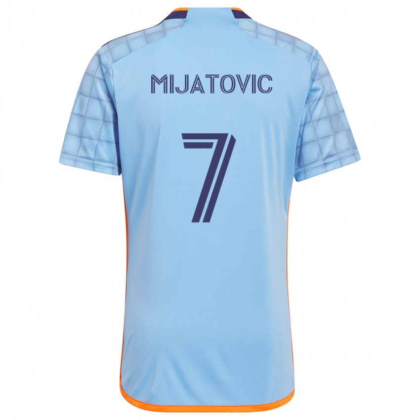 Criança Camisola Jovan Mijatovic #7 Azul Laranja Principal 2024/25 Camisa