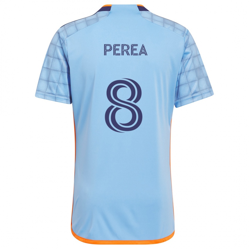 Criança Camisola Andrés Perea #8 Azul Laranja Principal 2024/25 Camisa