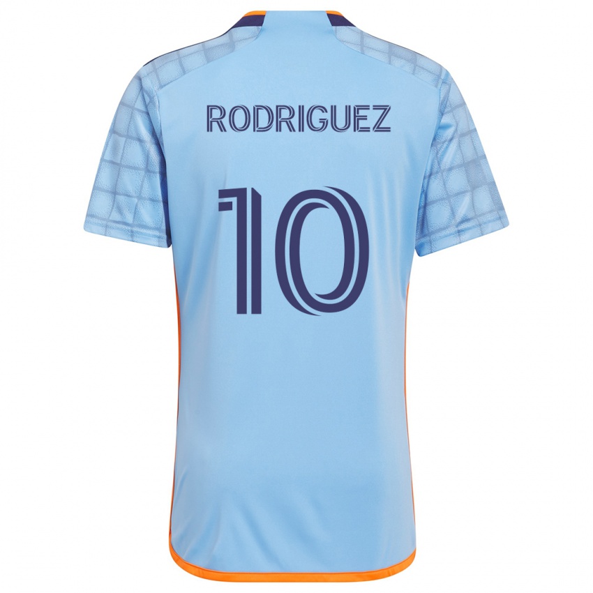 Criança Camisola Santiago Rodríguez #10 Azul Laranja Principal 2024/25 Camisa