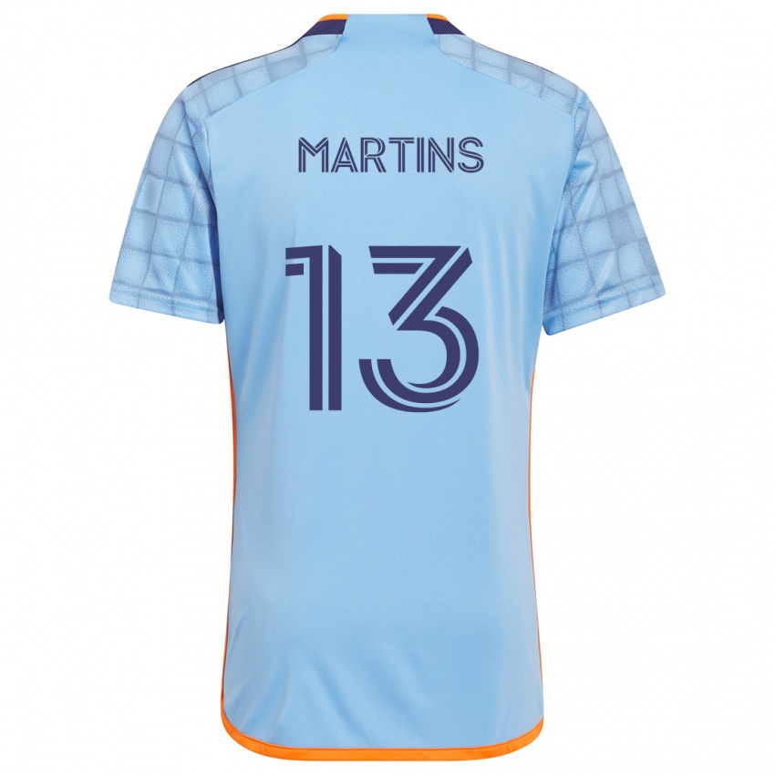 Criança Camisola Thiago Martins #13 Azul Laranja Principal 2024/25 Camisa