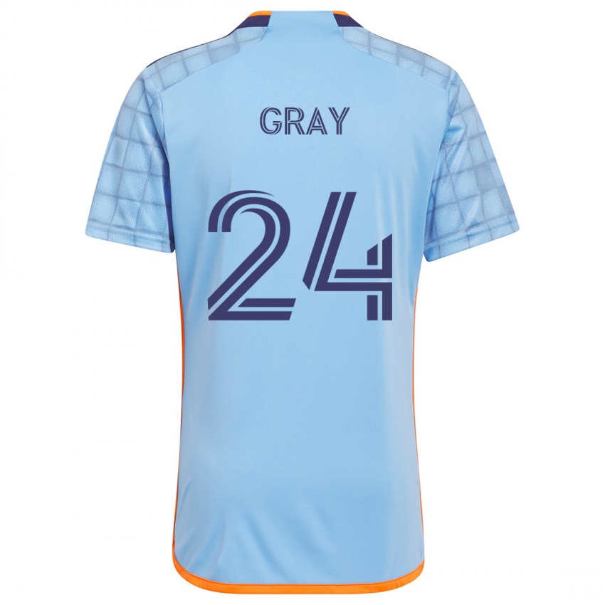 Criança Camisola Tayvon Gray #24 Azul Laranja Principal 2024/25 Camisa