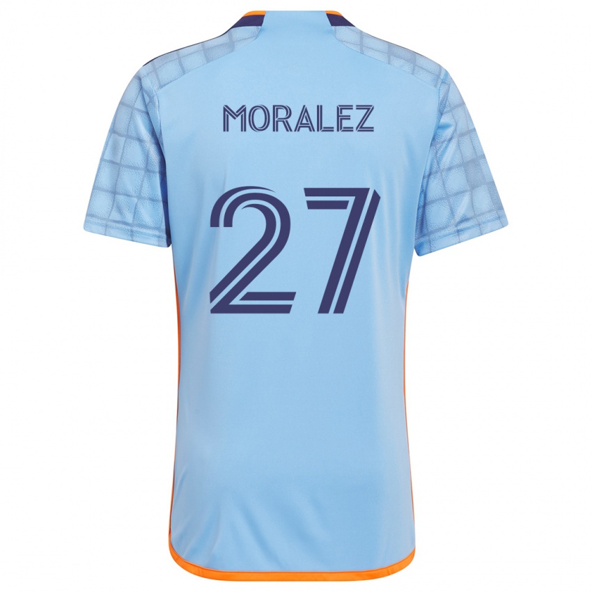 Criança Camisola Maxi Moralez #27 Azul Laranja Principal 2024/25 Camisa