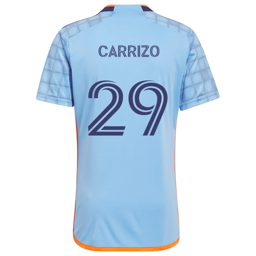 Criança Camisola Máximo Carrizo #29 Azul Laranja Principal 2024/25 Camisa