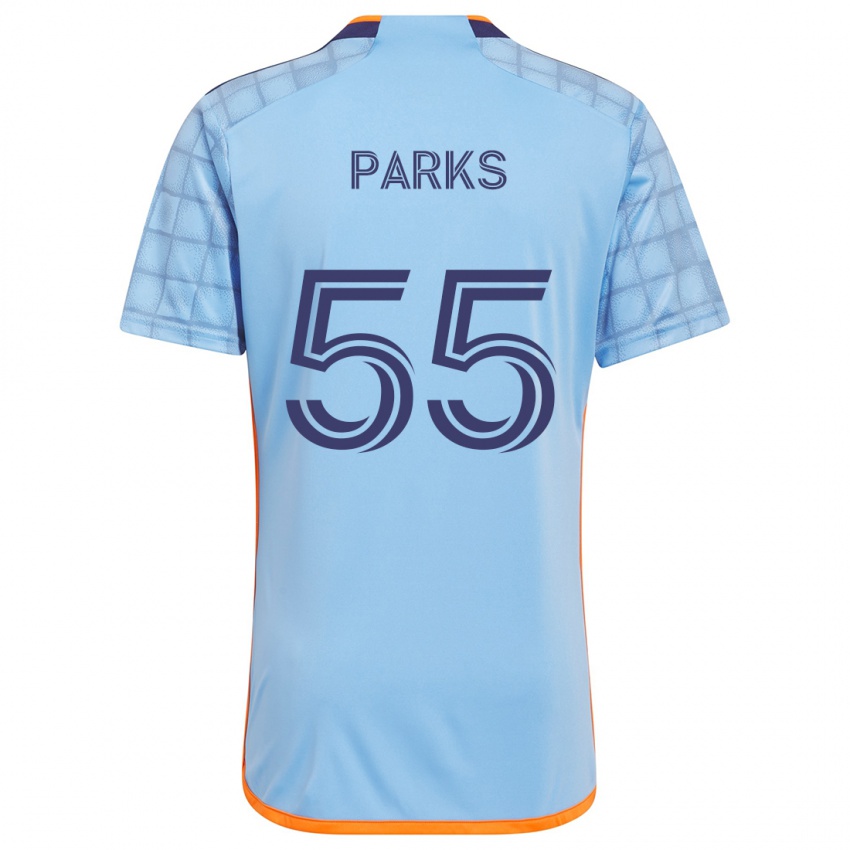 Criança Camisola Keaton Parks #55 Azul Laranja Principal 2024/25 Camisa