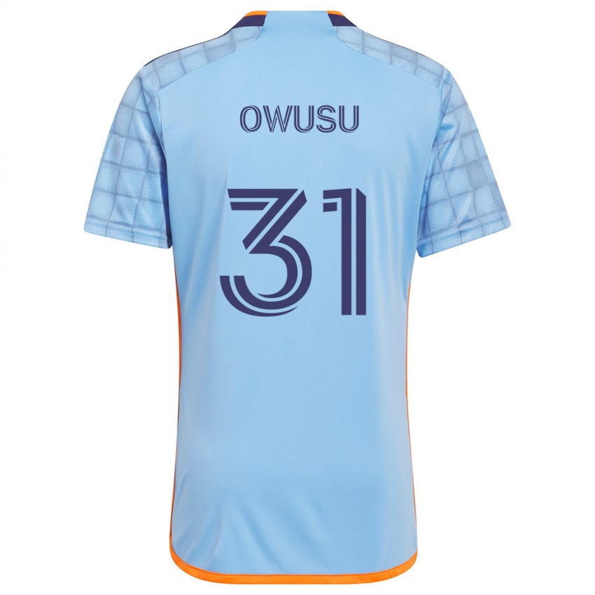 Criança Camisola Samuel Owusu #31 Azul Laranja Principal 2024/25 Camisa