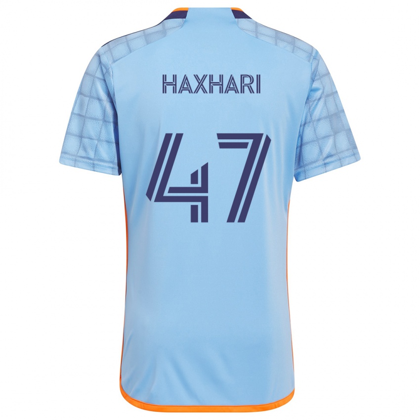 Criança Camisola Klevis Haxhari #47 Azul Laranja Principal 2024/25 Camisa