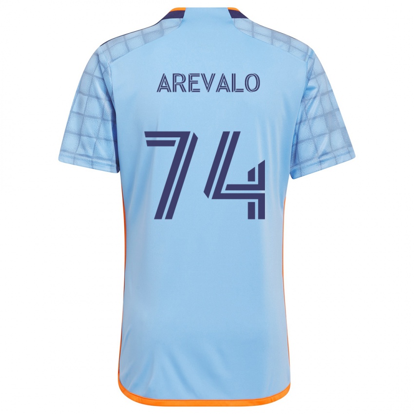 Criança Camisola Ronny Arévalo #74 Azul Laranja Principal 2024/25 Camisa