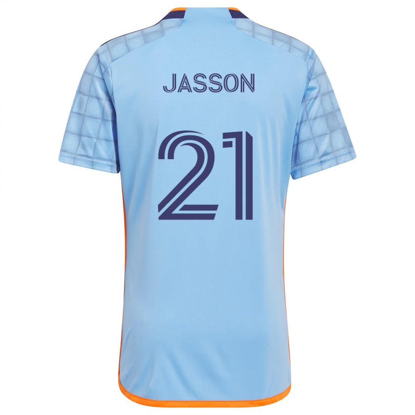 Criança Camisola Andres Jasson #21 Azul Laranja Principal 2024/25 Camisa