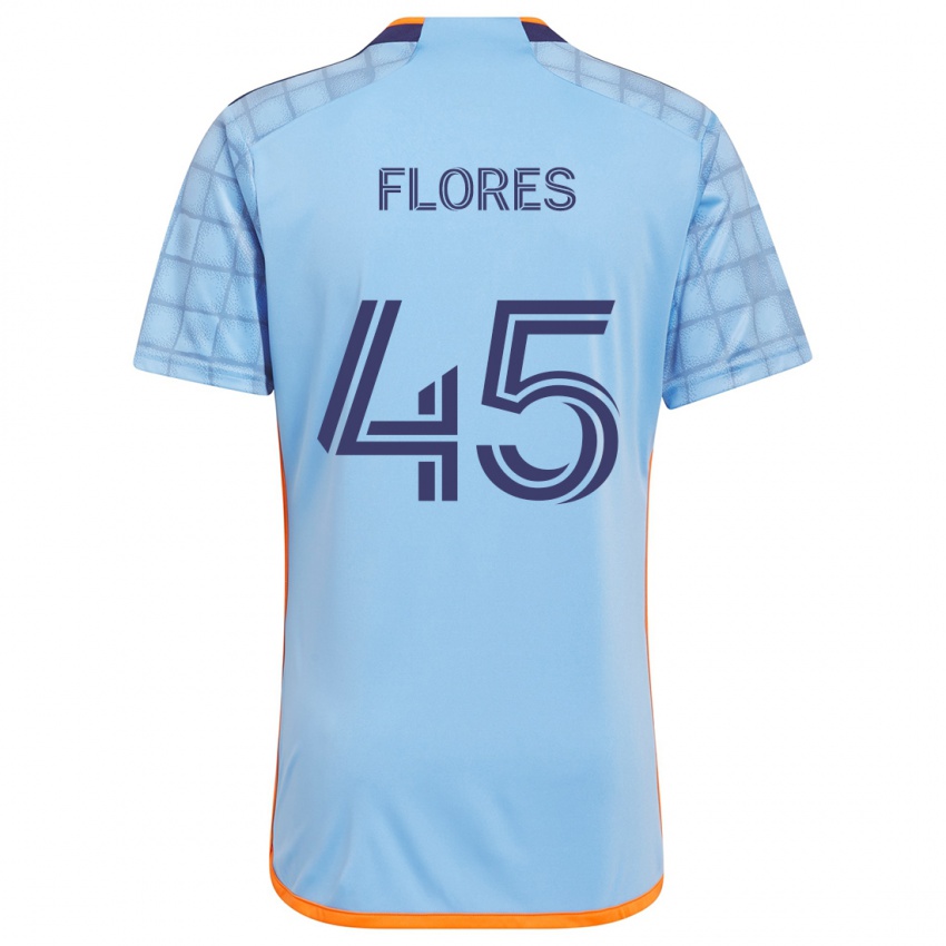 Criança Camisola Brian Flores #45 Azul Laranja Principal 2024/25 Camisa