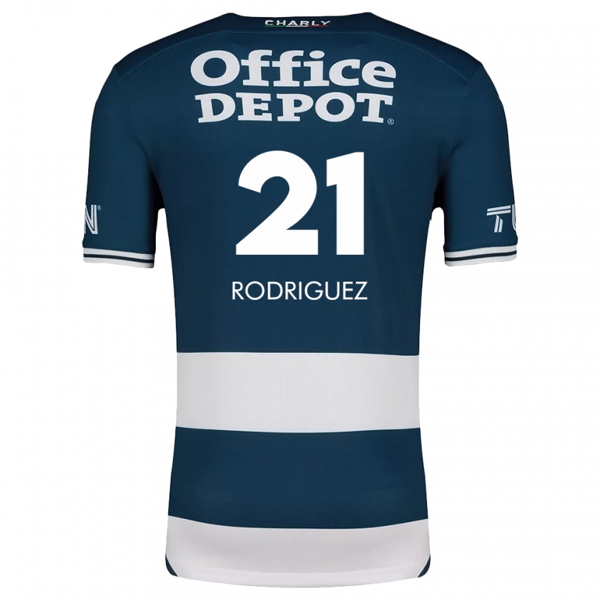 Criança Camisola Valentín Rodríguez #21 Branco Azulado Principal 2024/25 Camisa