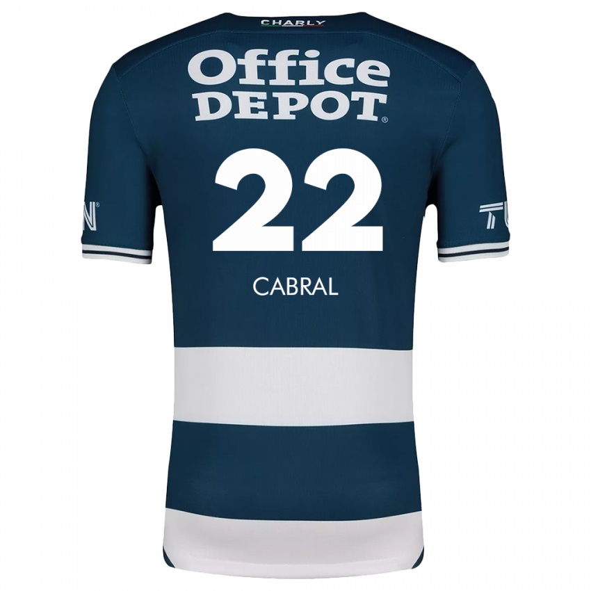 Criança Camisola Gustavo Cabral #22 Branco Azulado Principal 2024/25 Camisa