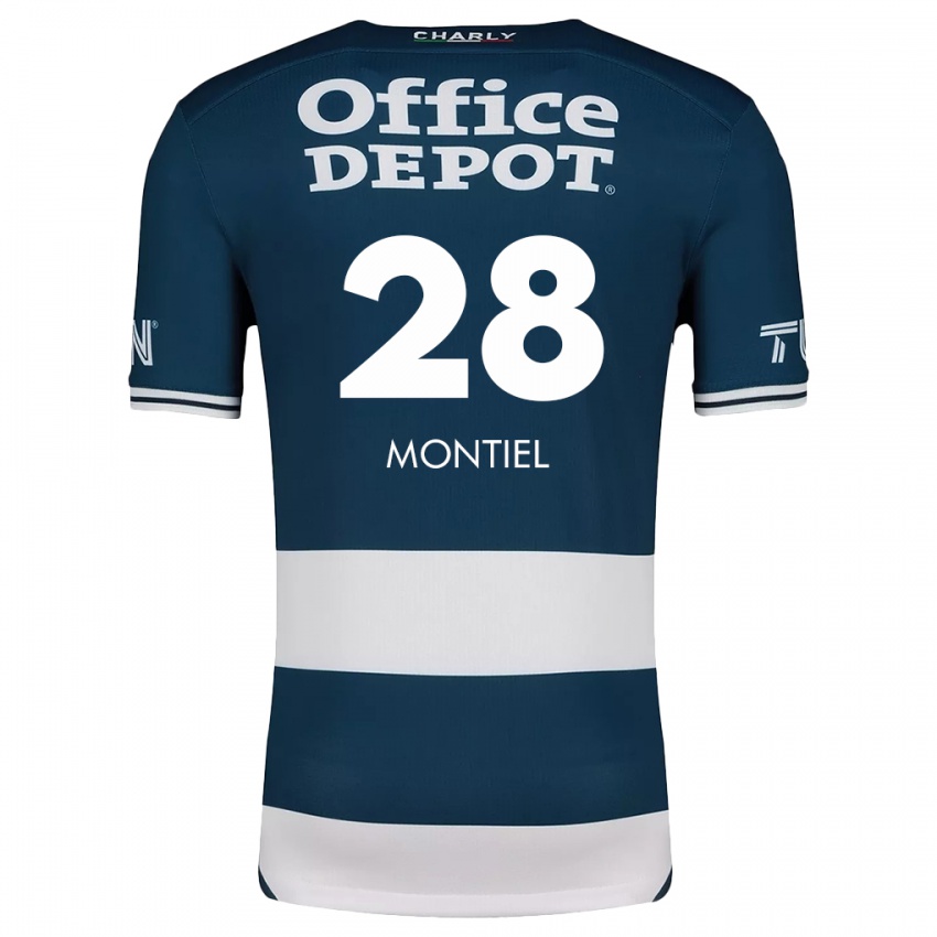 Criança Camisola Elías Montiel #28 Branco Azulado Principal 2024/25 Camisa