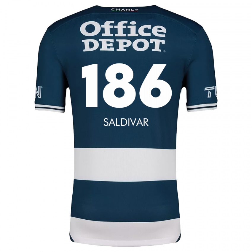 Criança Camisola José Saldívar #186 Branco Azulado Principal 2024/25 Camisa