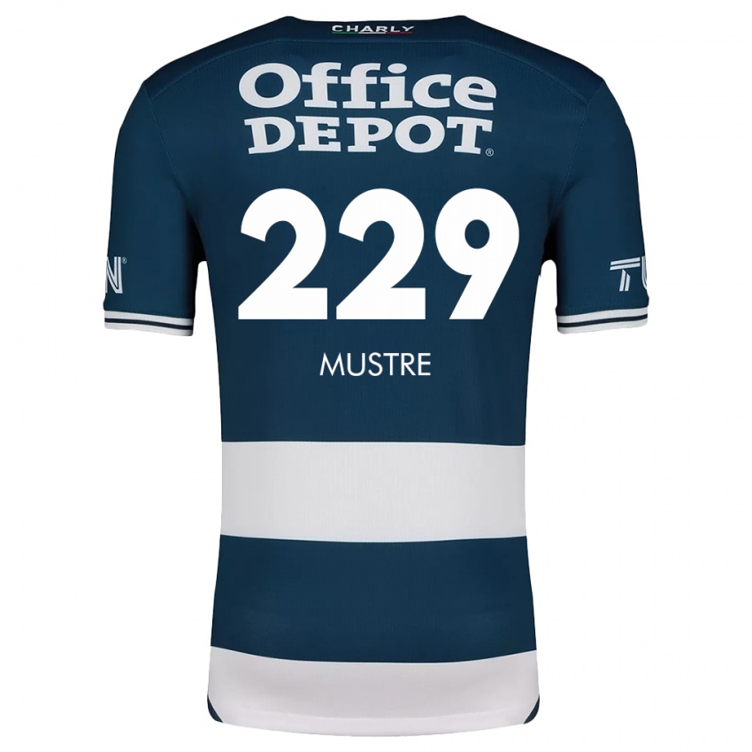 Criança Camisola Eduardo Mustre #229 Branco Azulado Principal 2024/25 Camisa