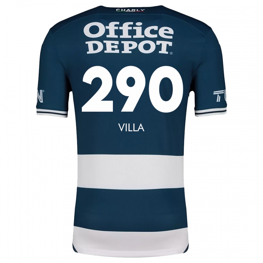 Criança Camisola Adrián Villa #290 Branco Azulado Principal 2024/25 Camisa