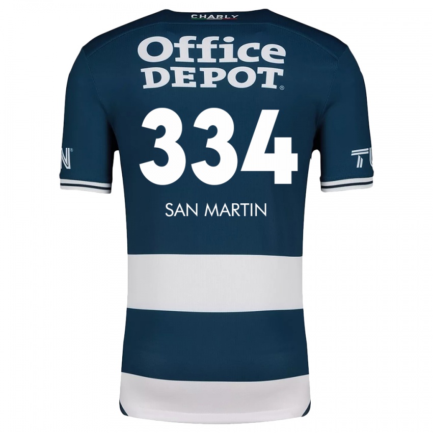 Criança Camisola Uziel San Martín #334 Branco Azulado Principal 2024/25 Camisa