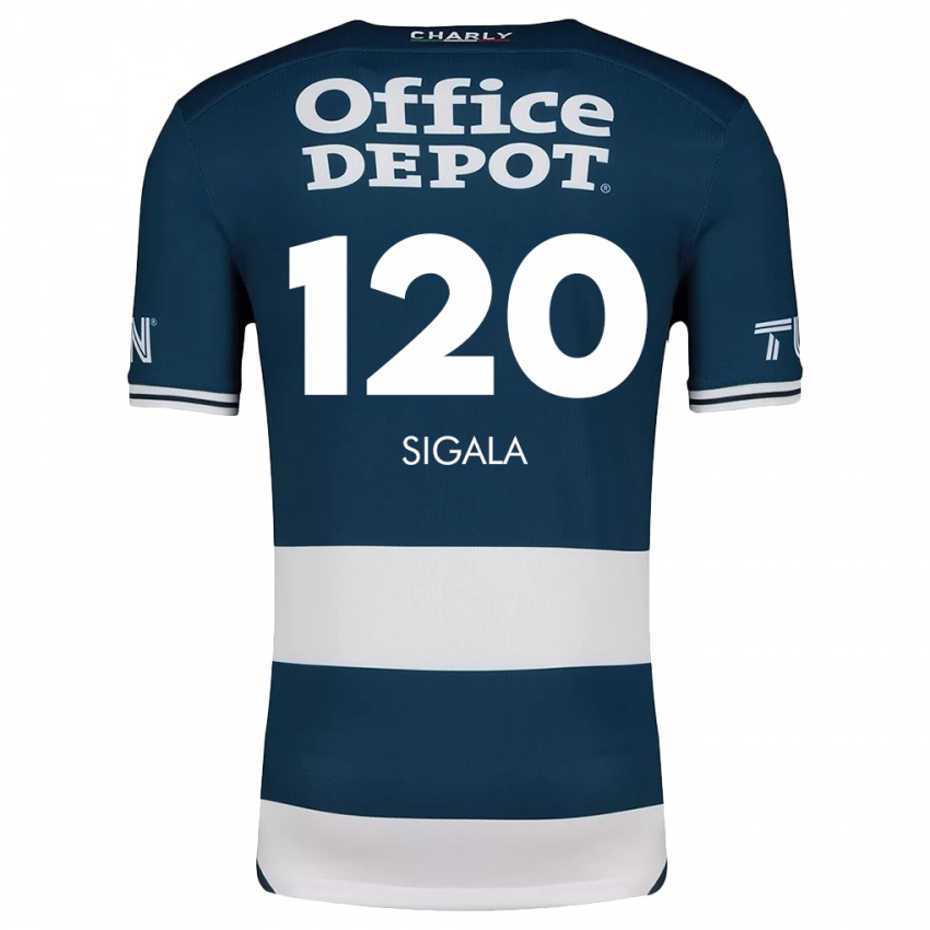 Criança Camisola Juan Sigala #120 Branco Azulado Principal 2024/25 Camisa