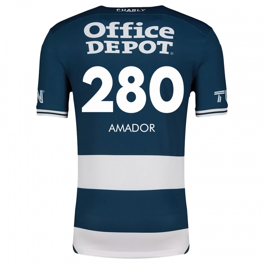 Criança Camisola Santiago Amador #280 Branco Azulado Principal 2024/25 Camisa