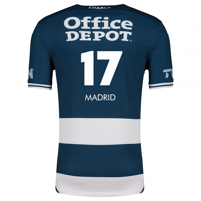 Criança Camisola Yanín Madrid #17 Branco Azulado Principal 2024/25 Camisa