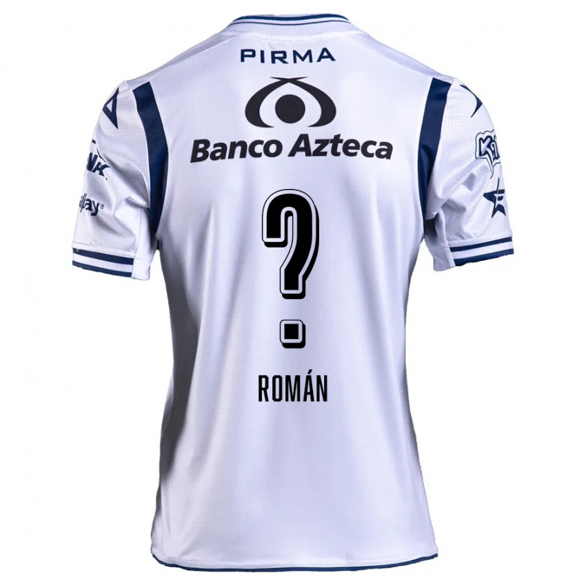 Criança Camisola Santiago Román #0 Branco Azul Marinho Principal 2024/25 Camisa