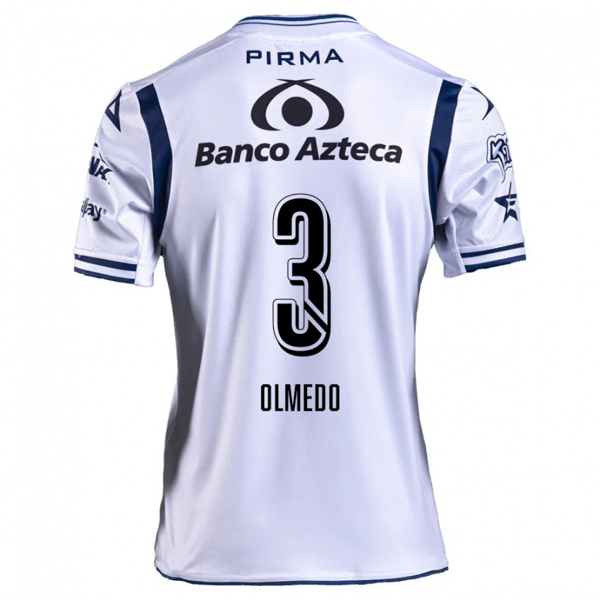 Criança Camisola Sebastián Olmedo #3 Branco Azul Marinho Principal 2024/25 Camisa