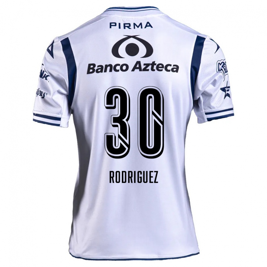 Criança Camisola Jesús Rodríguez #30 Branco Azul Marinho Principal 2024/25 Camisa