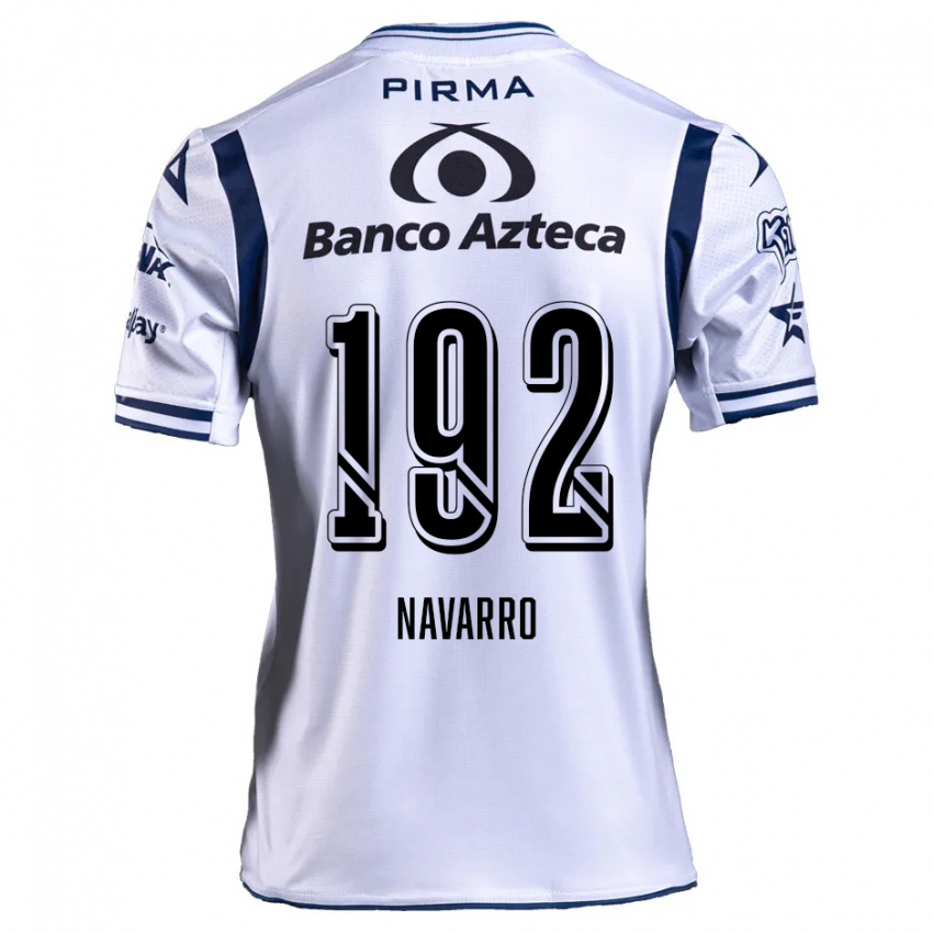 Criança Camisola Eduardo Navarro #192 Branco Azul Marinho Principal 2024/25 Camisa