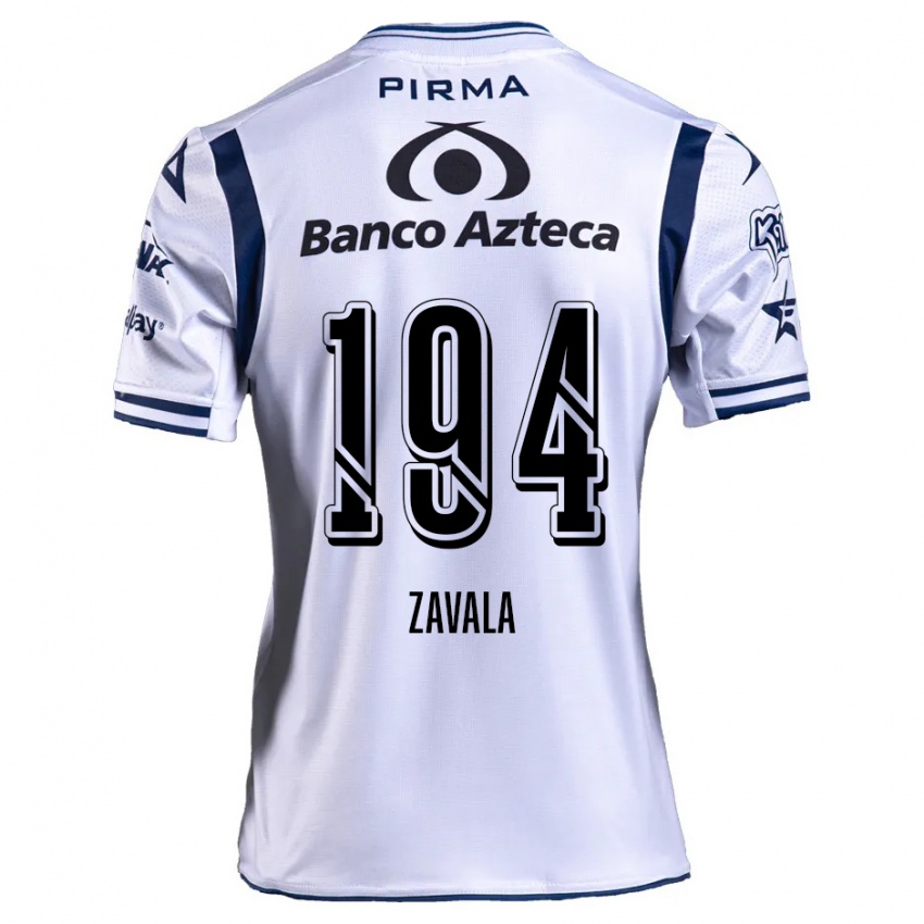 Criança Camisola Arath Zavala #194 Branco Azul Marinho Principal 2024/25 Camisa