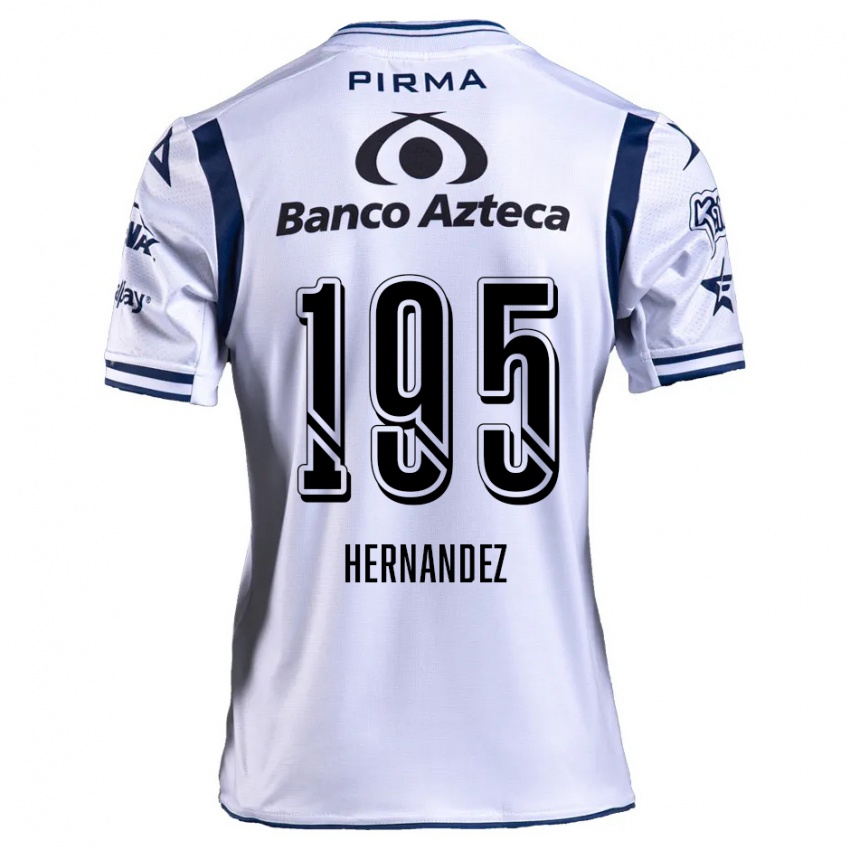 Criança Camisola Daniel Hernández #195 Branco Azul Marinho Principal 2024/25 Camisa