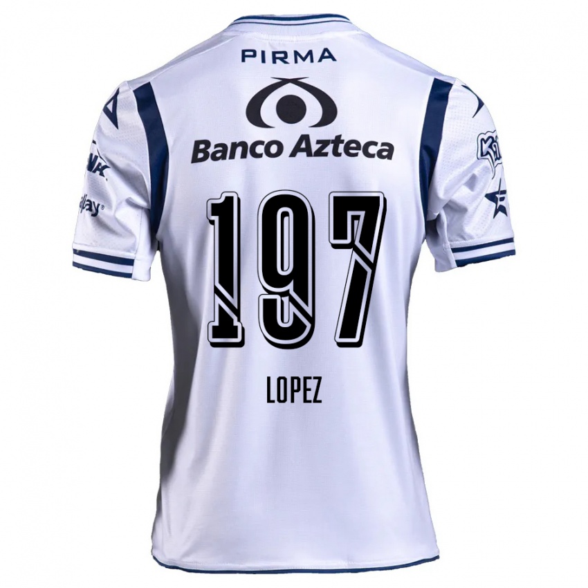 Criança Camisola Sebastián López #197 Branco Azul Marinho Principal 2024/25 Camisa