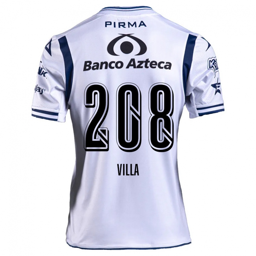 Criança Camisola Patrick Villa #208 Branco Azul Marinho Principal 2024/25 Camisa