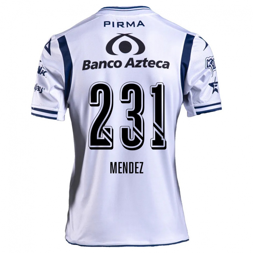 Criança Camisola Alejandro Méndez #231 Branco Azul Marinho Principal 2024/25 Camisa