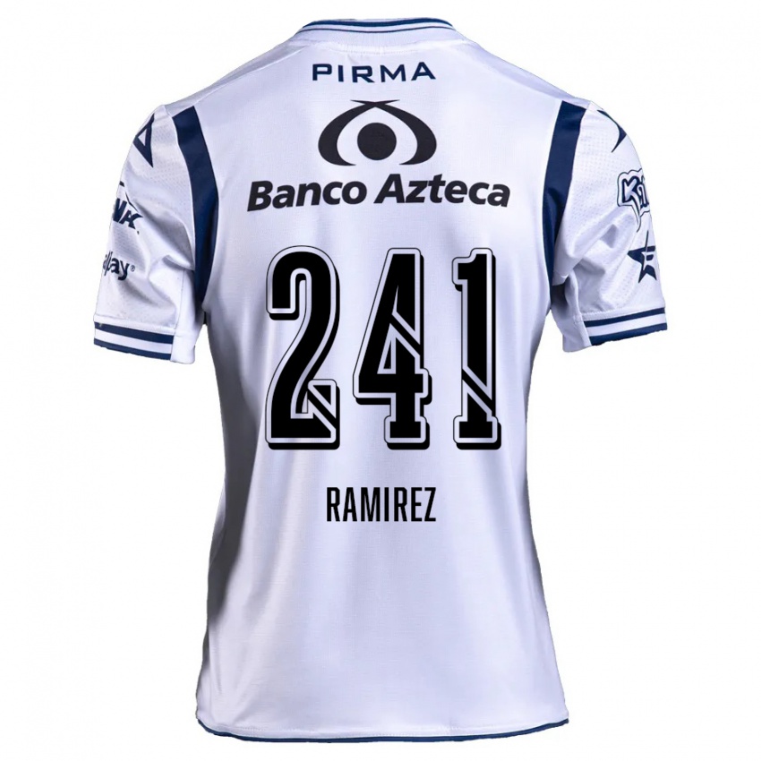 Criança Camisola Eduardo Ramírez #241 Branco Azul Marinho Principal 2024/25 Camisa