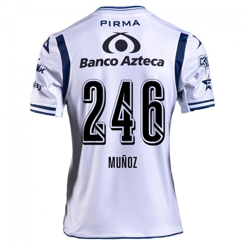 Criança Camisola Zamier Muñoz #246 Branco Azul Marinho Principal 2024/25 Camisa