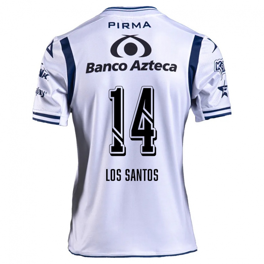 Criança Camisola Lucas De Los Santos #14 Branco Azul Marinho Principal 2024/25 Camisa