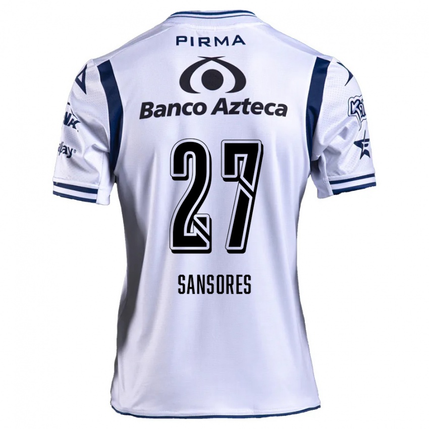 Criança Camisola Miguel Sansores #27 Branco Azul Marinho Principal 2024/25 Camisa