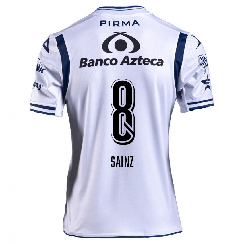 Criança Camisola María Sainz #8 Branco Azul Marinho Principal 2024/25 Camisa