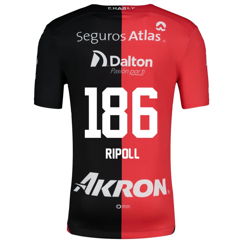 Criança Camisola Alonso Ripoll #186 Vermelho Preto Principal 2024/25 Camisa