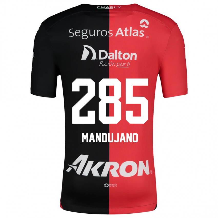 Criança Camisola Sebastián Mandujano #285 Vermelho Preto Principal 2024/25 Camisa