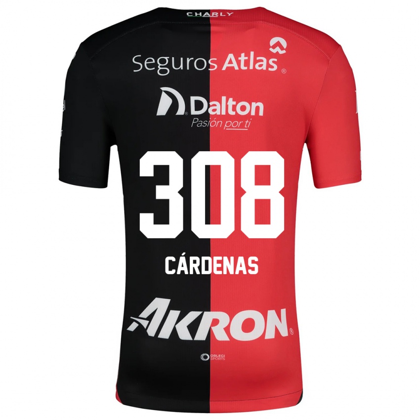 Criança Camisola Rodrigo Cárdenas #308 Vermelho Preto Principal 2024/25 Camisa