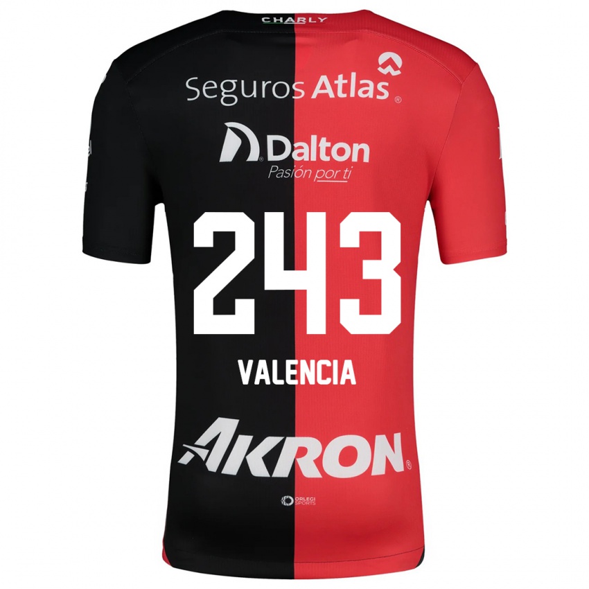 Criança Camisola Luis Valencia #243 Vermelho Preto Principal 2024/25 Camisa