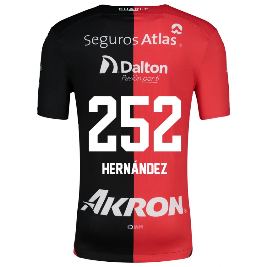 Criança Camisola Luis Hernández #252 Vermelho Preto Principal 2024/25 Camisa