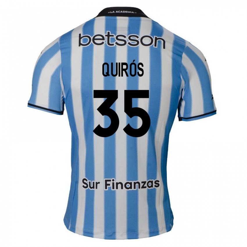 Criança Camisola Santiago Quirós #35 Azul Branco Preto Principal 2024/25 Camisa